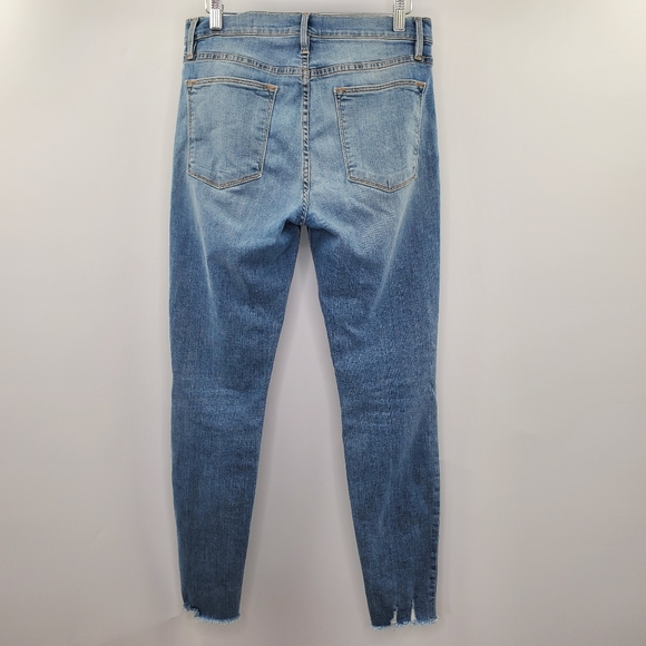 Frame Denim Le High Skinny Jeans Raw Hem Distress - Picture 5 of 10